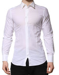 Dolce & Gabbana White GOLD Long Sleeves Dress Men Formal Shirt