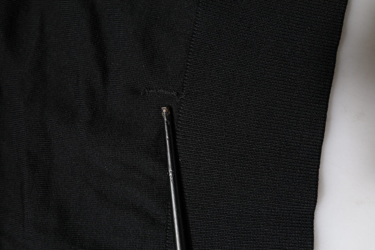 Dolce & Gabbana Black Long Sleeve Crew Neck Pullover Sweater