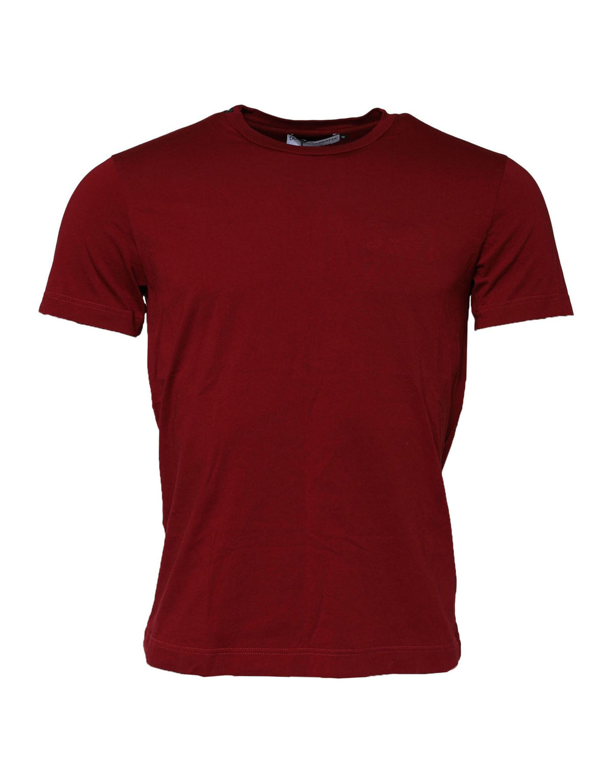 Dolce & Gabbana Dark Red Men Crew Neck Short Sleeve T-shirt