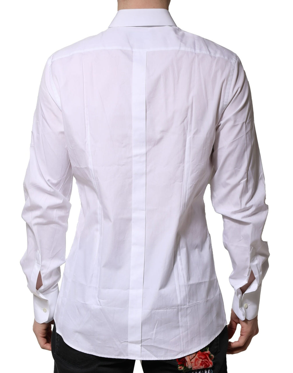 Dolce & Gabbana White Cotton GOLD Long Sleeves Formal Shirt