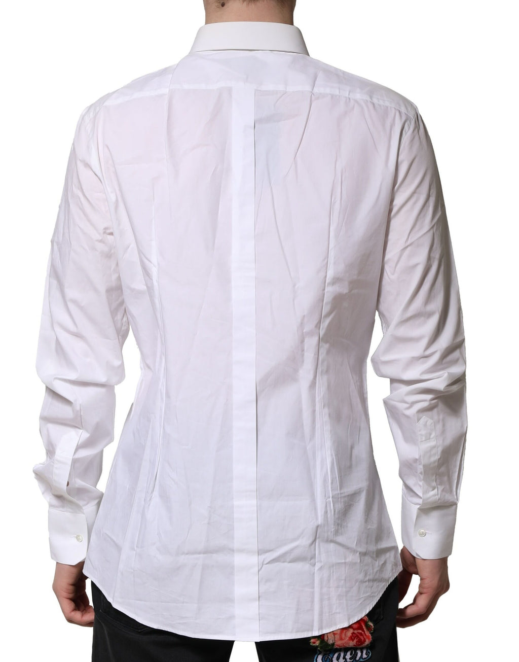 Dolce & Gabbana White Cotton GOLD Long Sleeves Formal Shirt