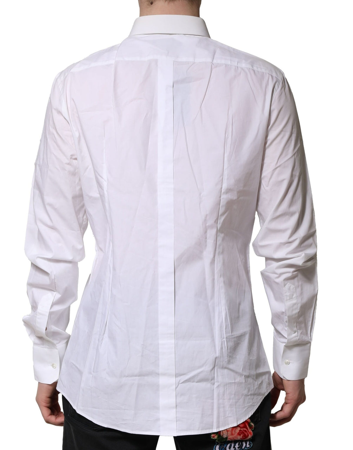 Dolce & Gabbana White Cotton GOLD Long Sleeves Formal Shirt