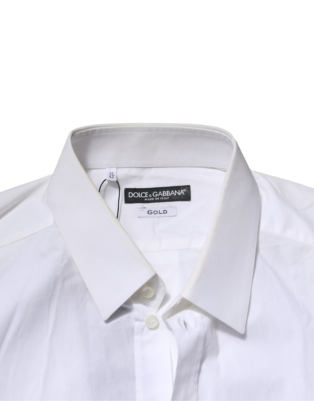 Dolce & Gabbana White Cotton GOLD Long Sleeves Formal Shirt