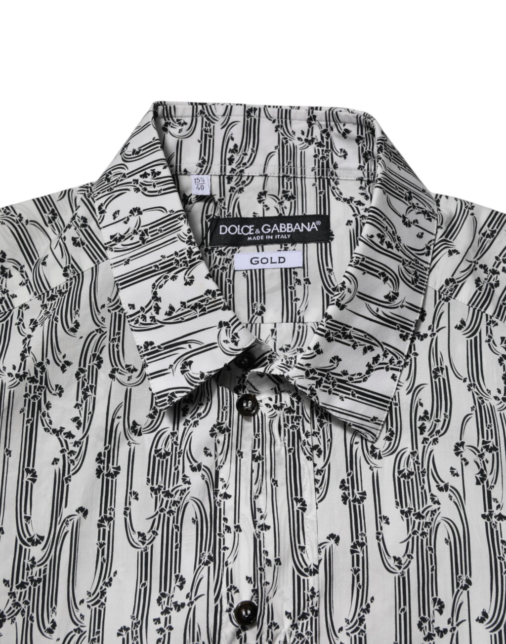 Dolce & Gabbana White Floral Print Casual Long Sleeves Shirt