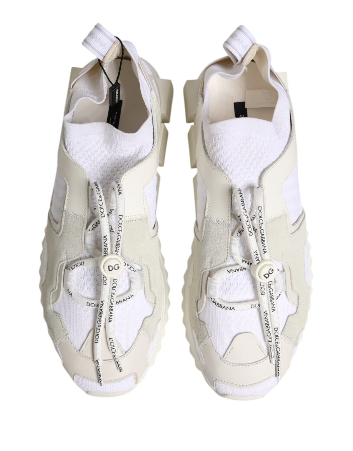 Dolce & Gabbana White Mesh Sorrento Trekking Sneakers Shoes