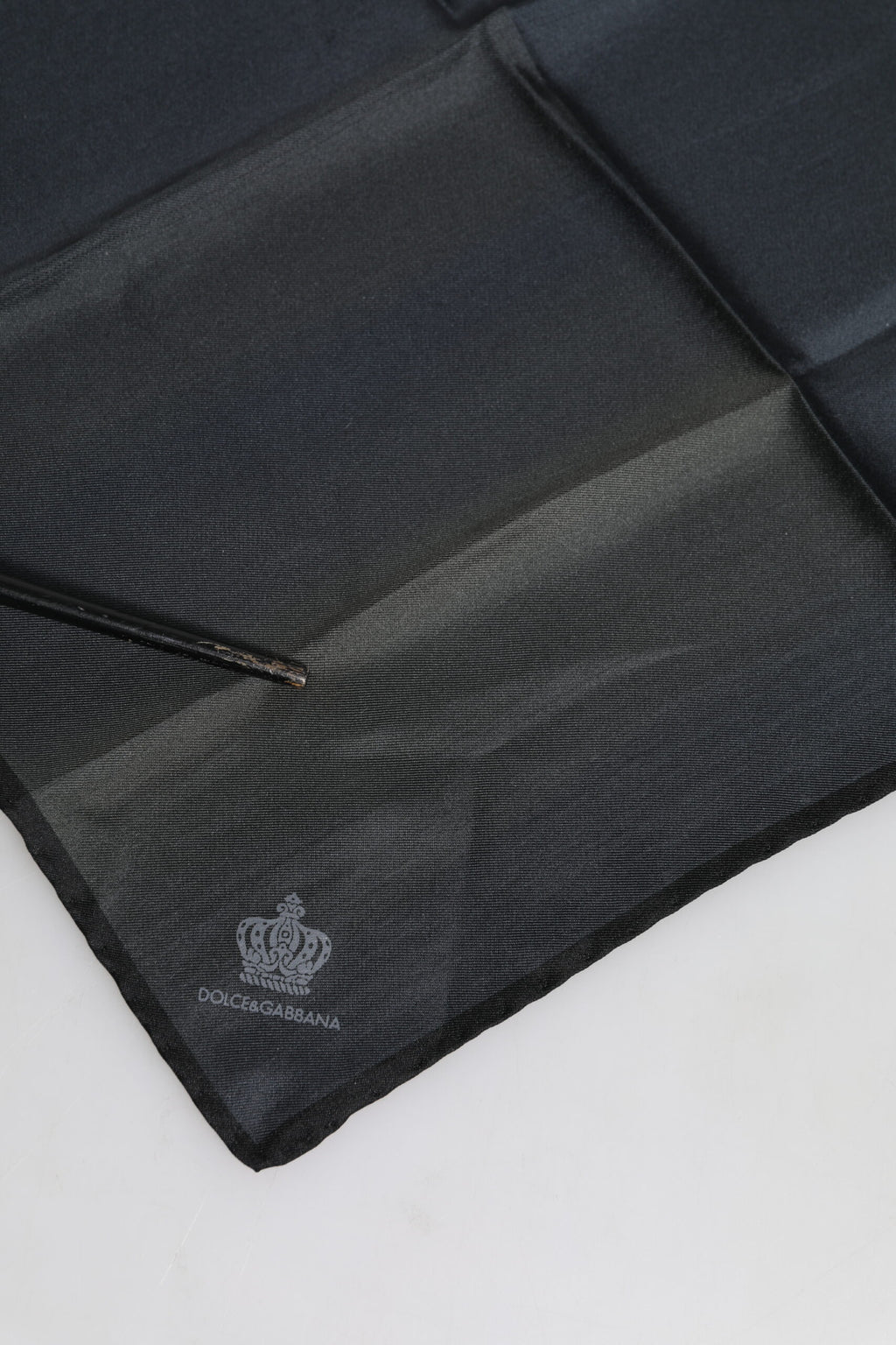 Dolce & Gabbana Blue DG Crown Silk Square Men Foulard Scarf
