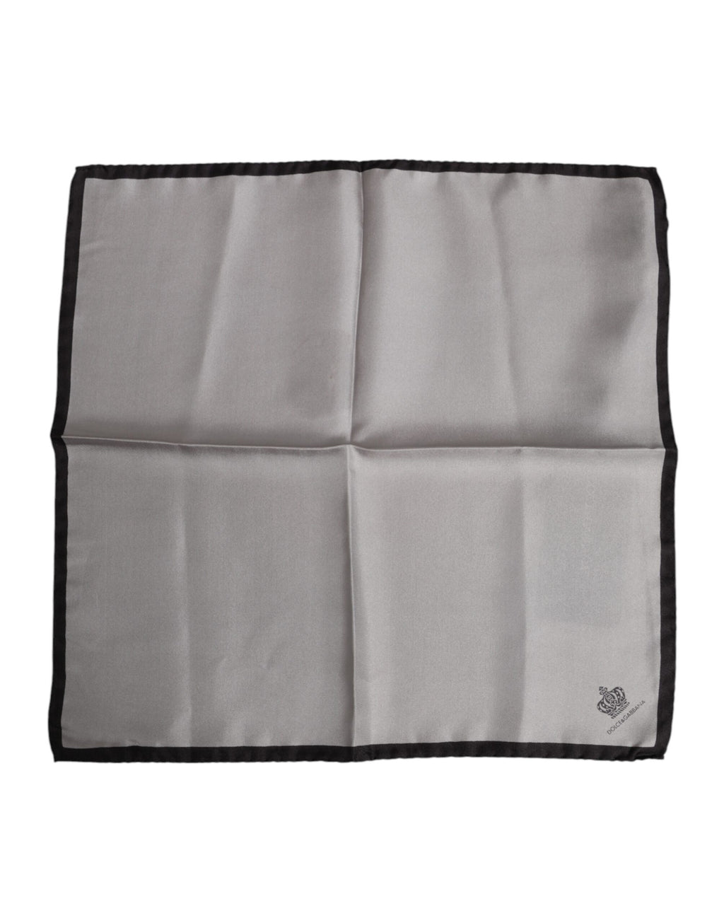 Dolce & Gabbana Gray DG Crown Silk Square Men Foulard Scarf