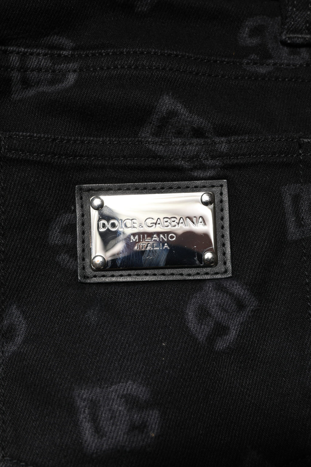 Dolce & Gabbana Black Cotton DG Logo Skinny Men Denim Jeans