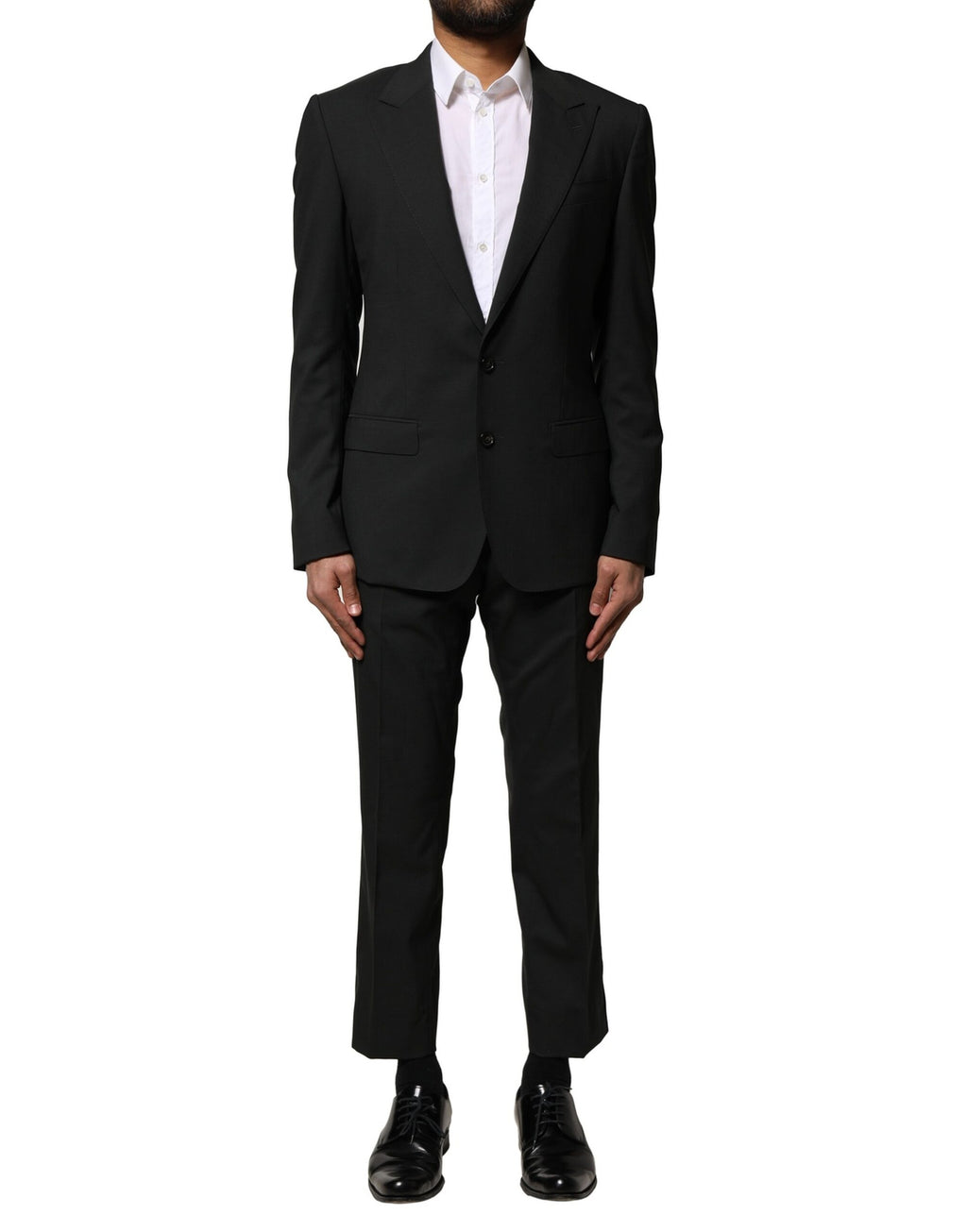 Dolce & Gabbana Black Wool 2 Piece Single Breasted Suit