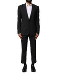 Dolce & Gabbana Black Wool 2 Piece Single Breasted Suit