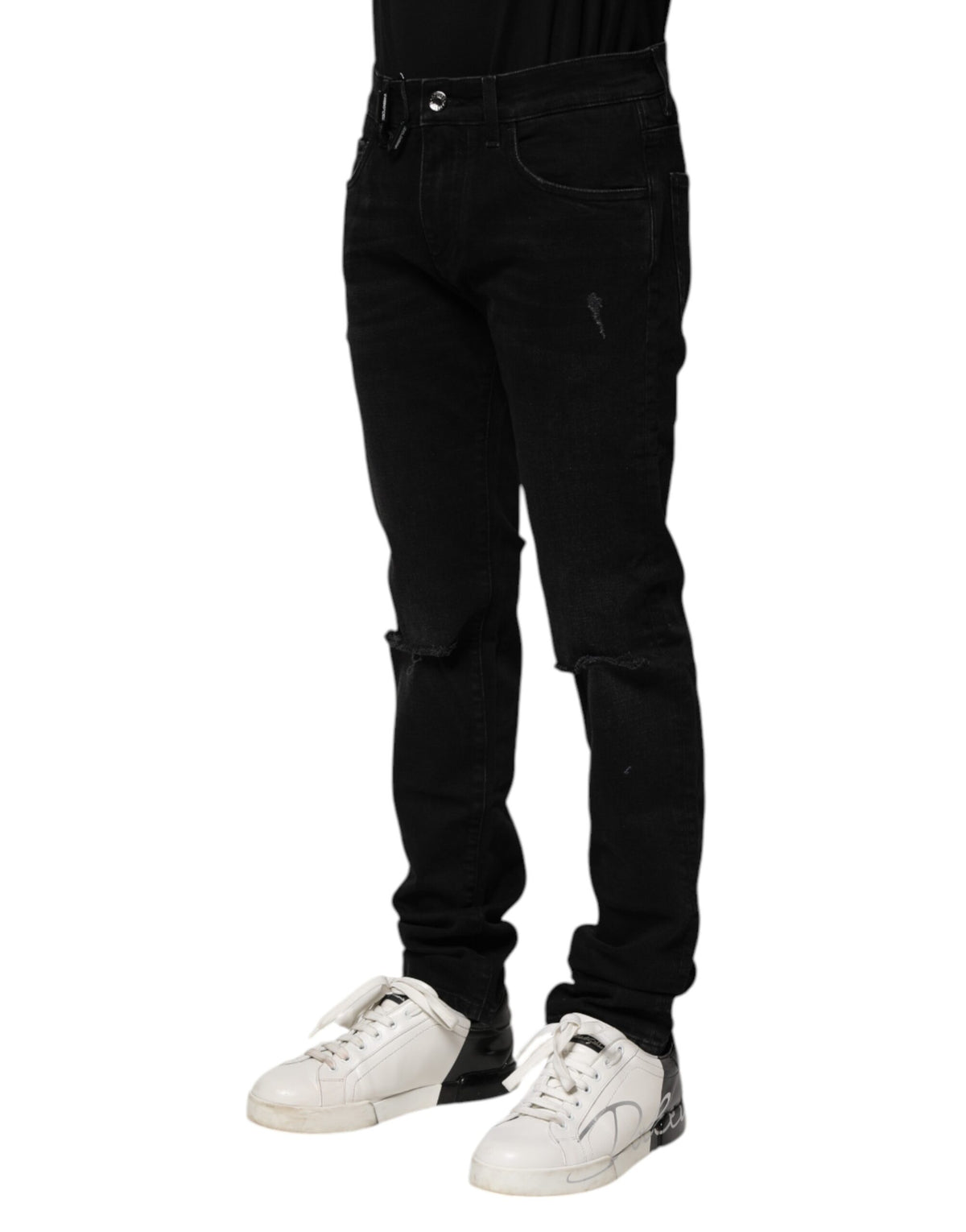 Dolce & Gabbana Black Cotton Skinny Men Denim Jeans
