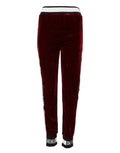 Dolce & Gabbana Red Viscose DG Logo Mid Waist Pants