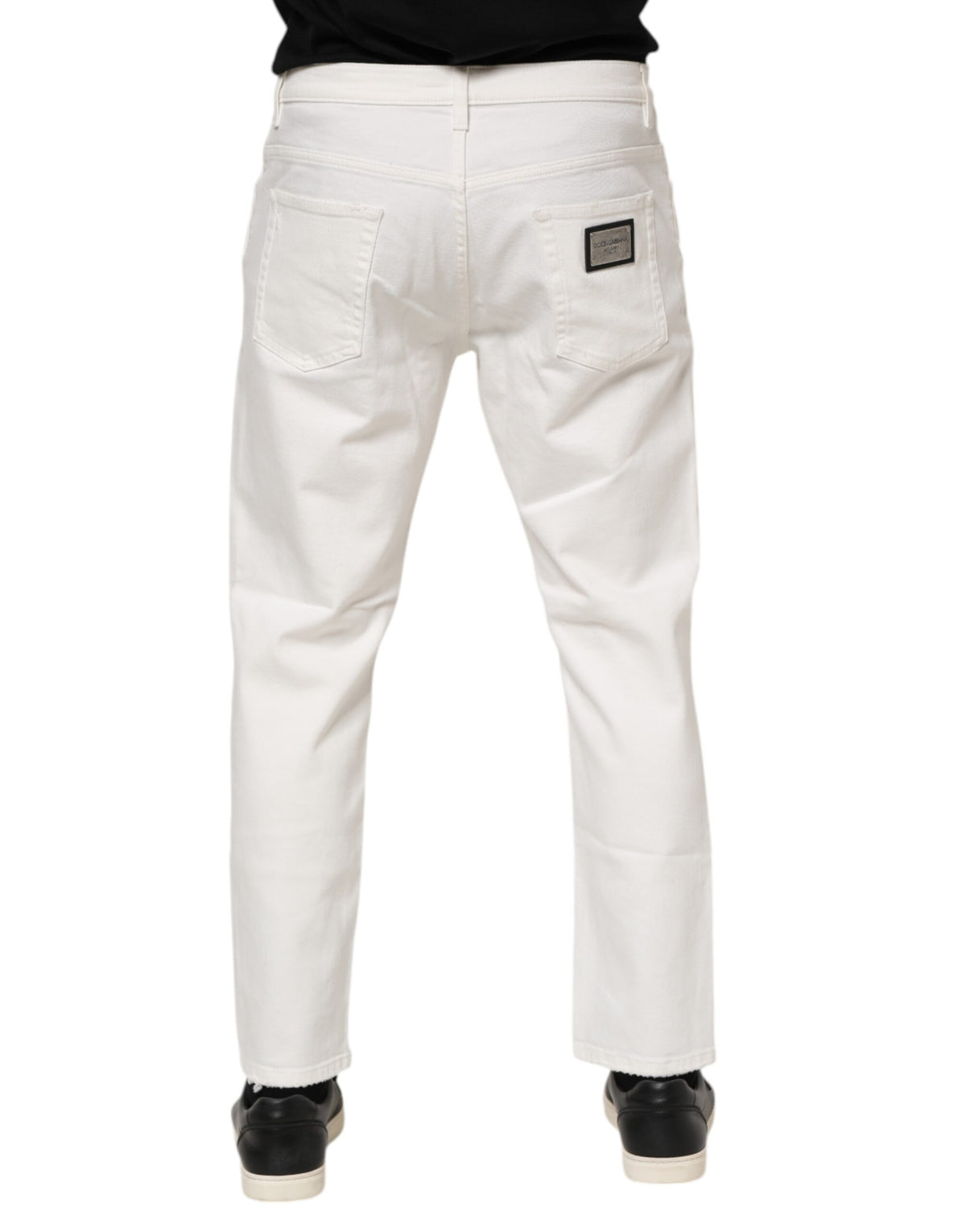 Dolce & Gabbana White Cotton Loose Men Denim Jeans