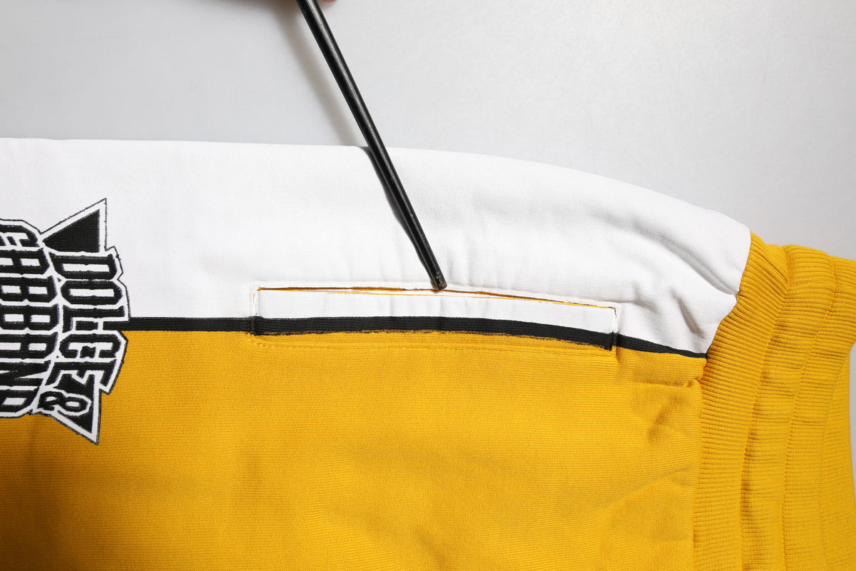 Dolce & Gabbana Yellow Cotton Drawstring Jogger Pants