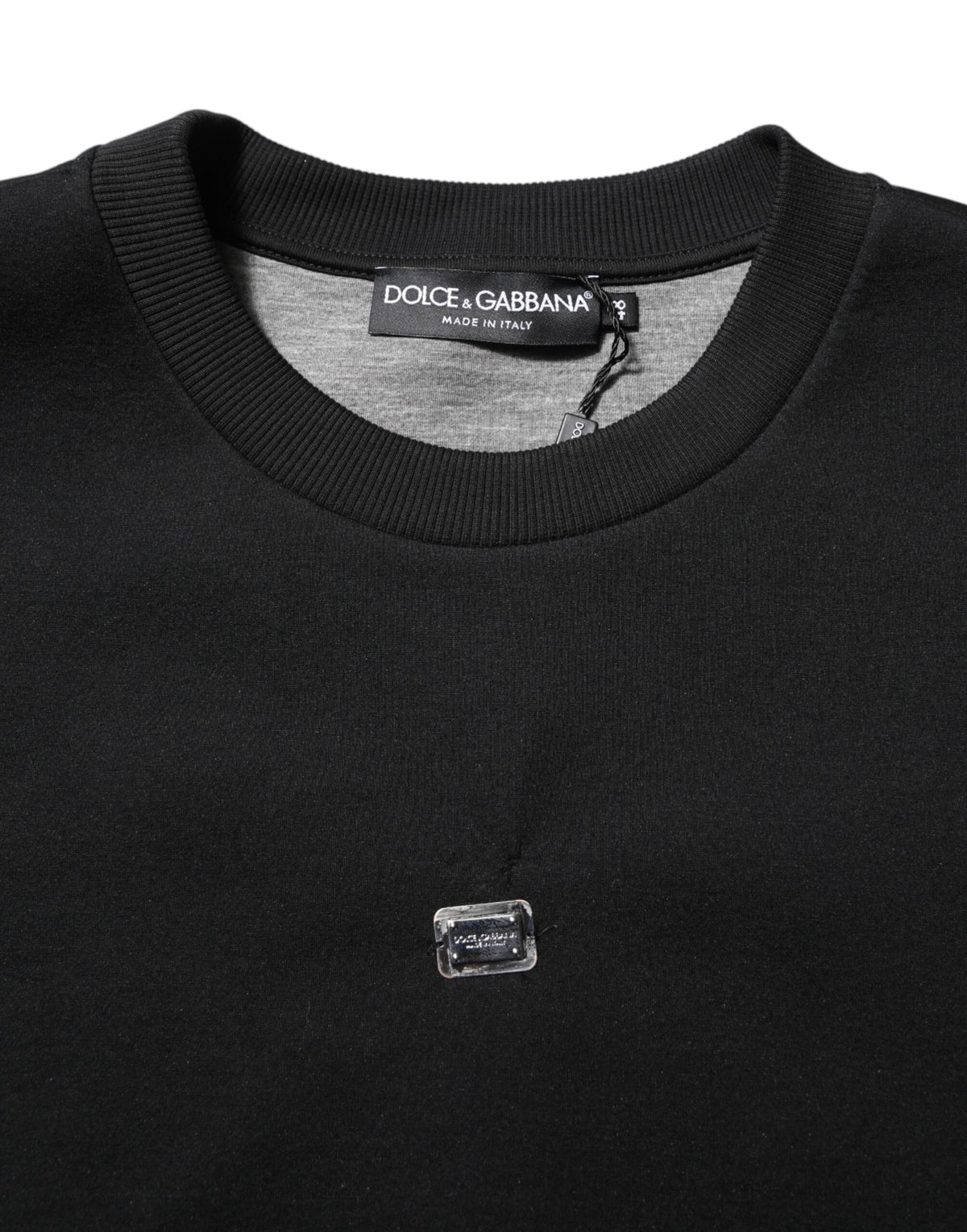 Dolce & Gabbana Black Modal DG Logo Plaque Pullover Sweater