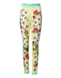 Dolce & Gabbana Yellow Silk Floral Leggings Pants