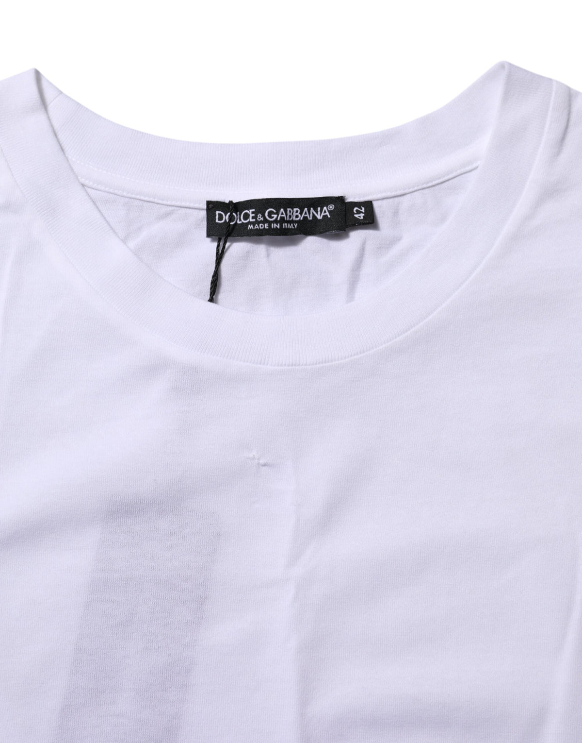 Dolce & Gabbana White Cotton Round Neck Short Sleeves T-shirt