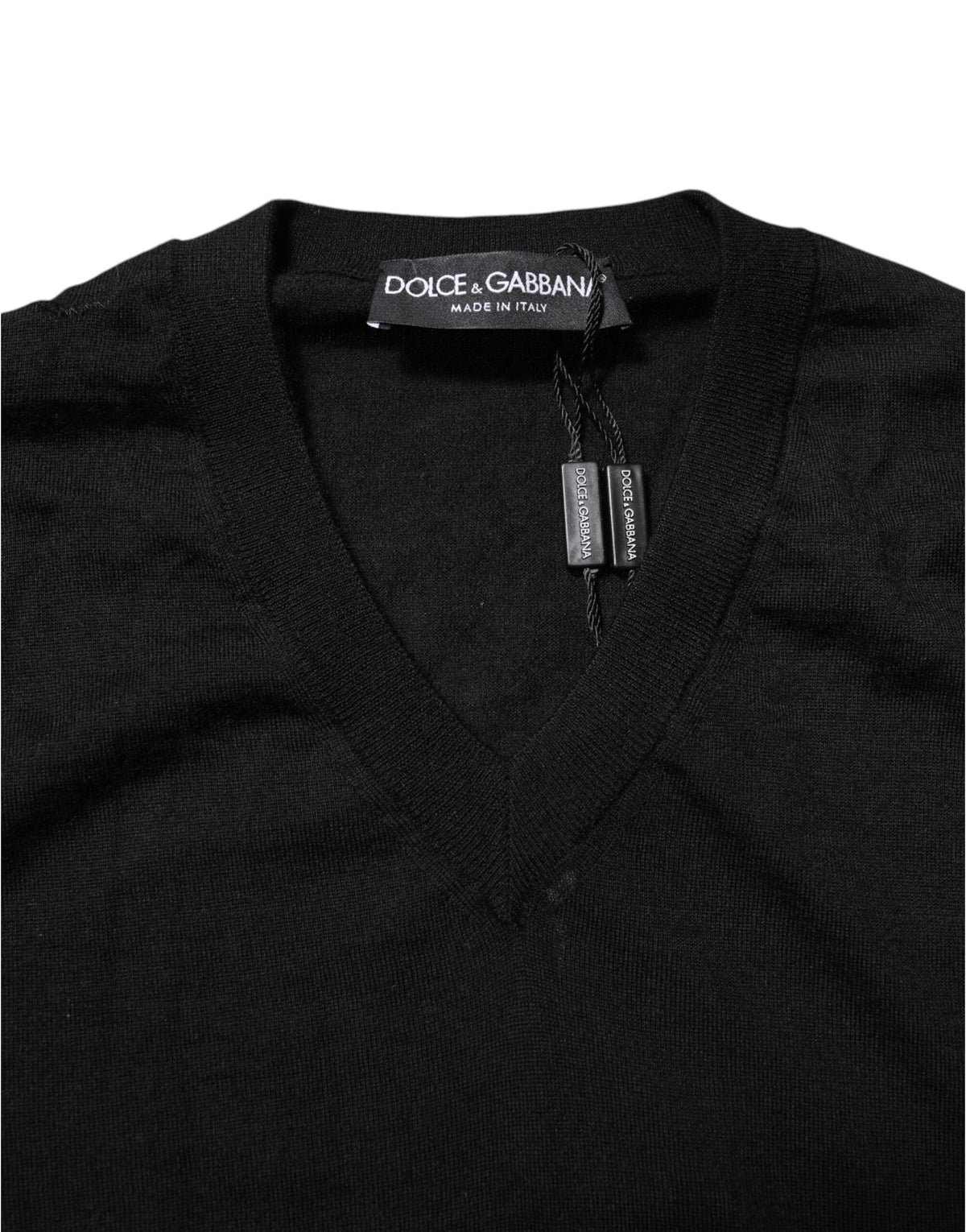 Dolce & Gabbana Black Cashmere Crewneck Men Pullover Sweater