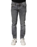 Dolce & Gabbana Gray Cotton Skinny Men Denim Trouser Jeans
