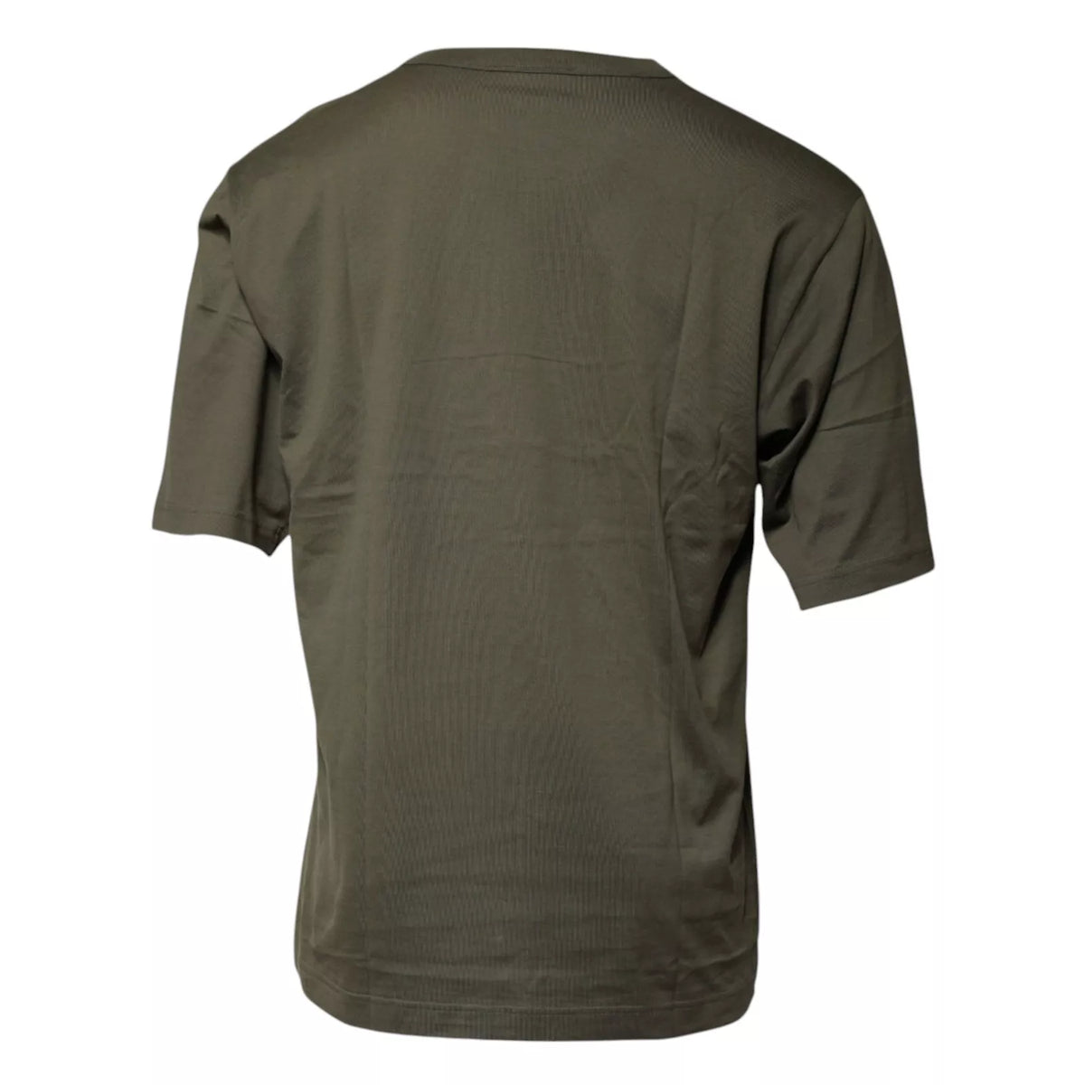 Dolce & Gabbana Army Green DG Love Cotton Crew Neck T-shirt