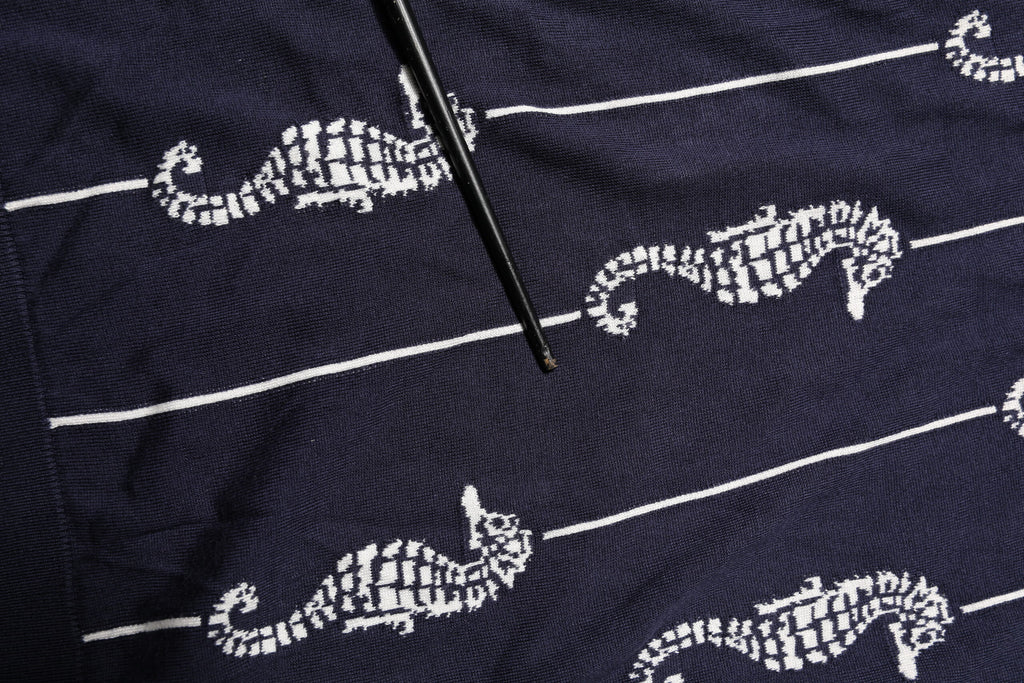 Dolce & Gabbana Dark Blue Sea Horse Collared Polo T-shirt