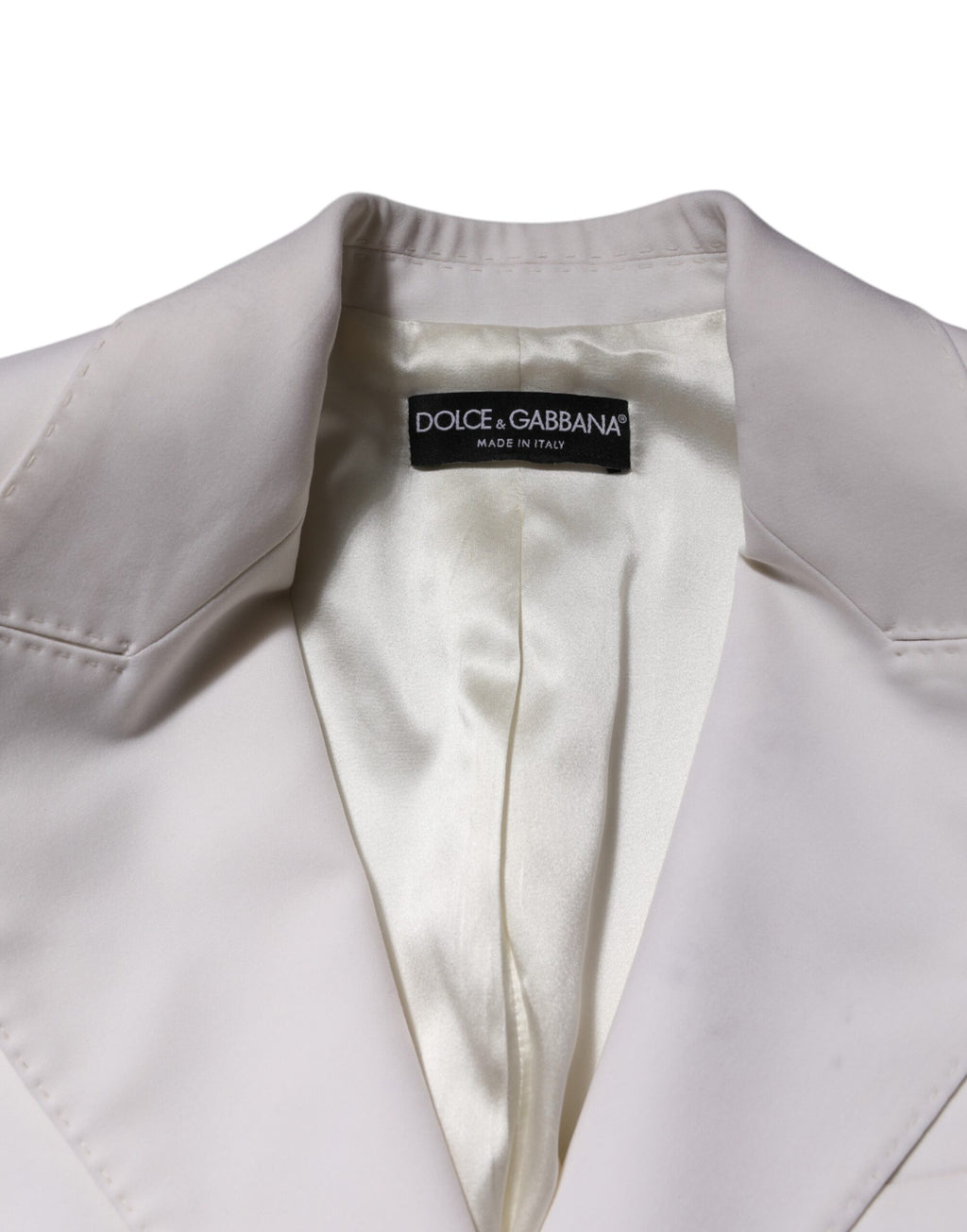Dolce & Gabbana White Wool Single Breasted Women Coat Jacket