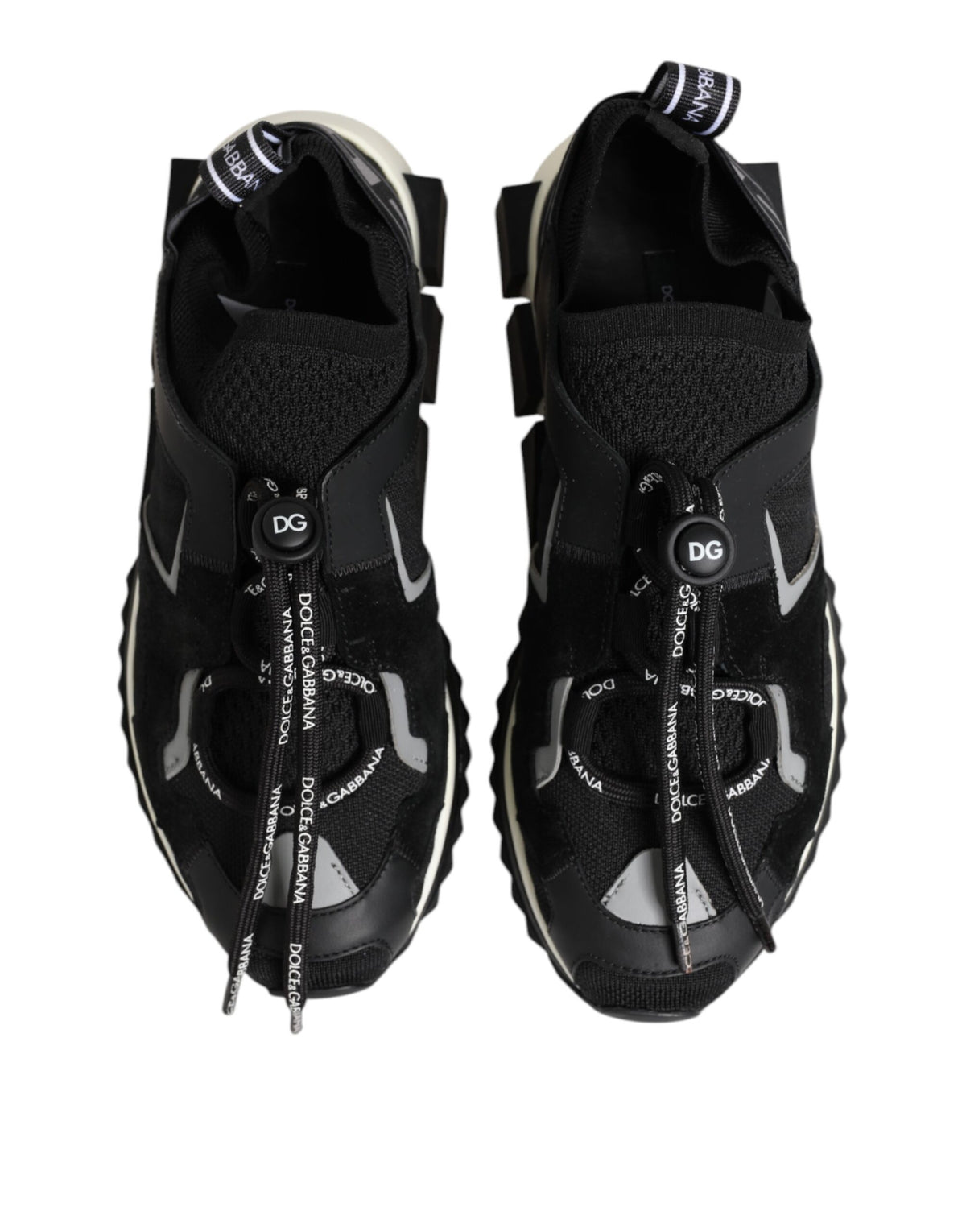 Dolce & Gabbana Black White Logo Sorrento Sneakers Shoes