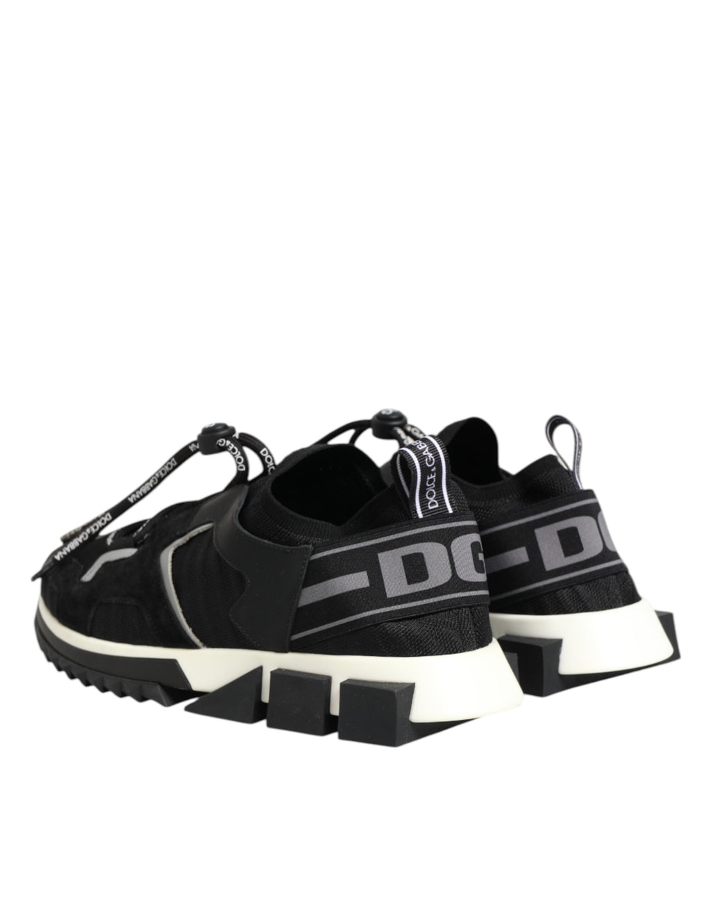 Dolce & Gabbana Black White Logo Sorrento Sneakers Shoes