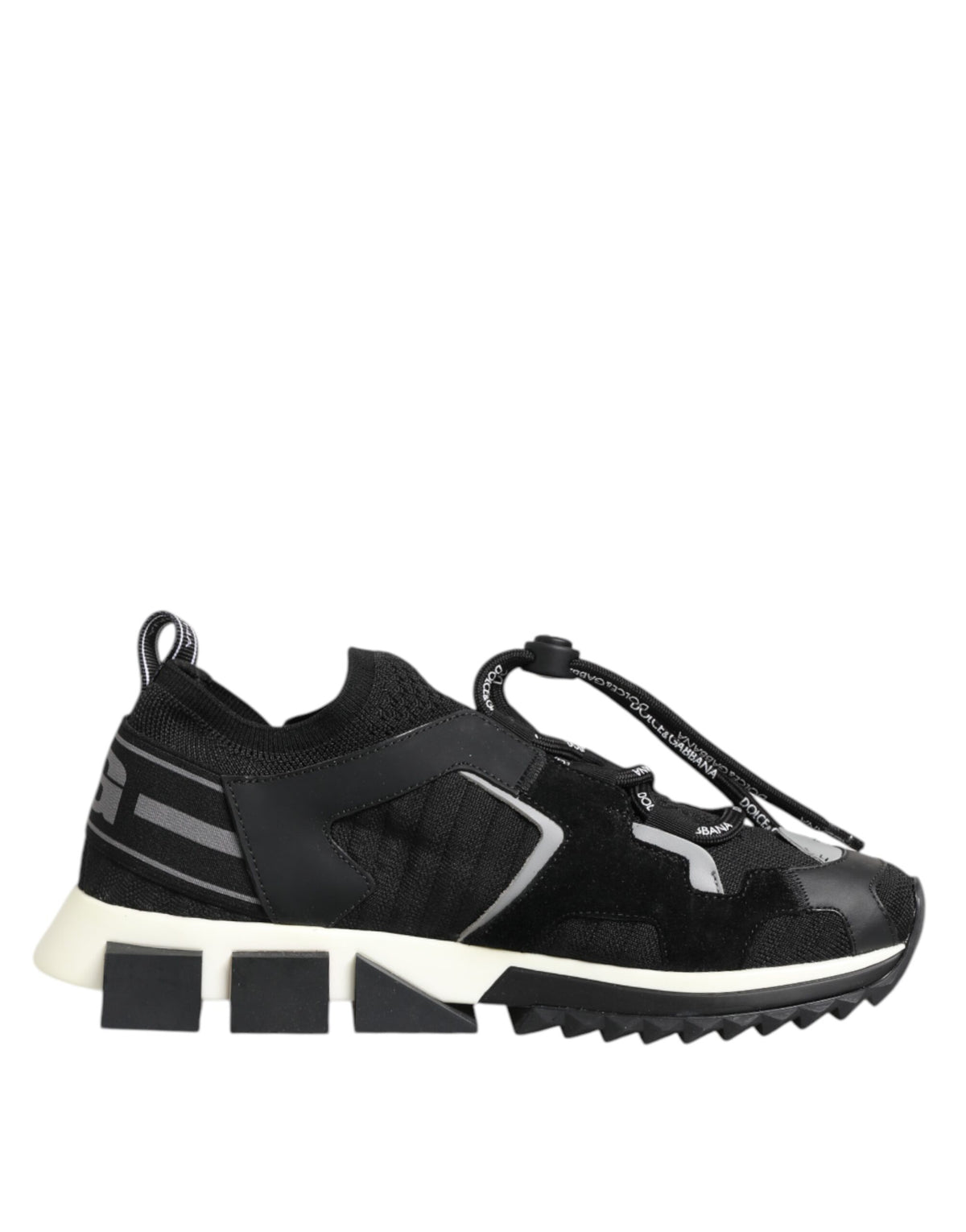 Dolce & Gabbana Black White Logo Sorrento Sneakers Shoes