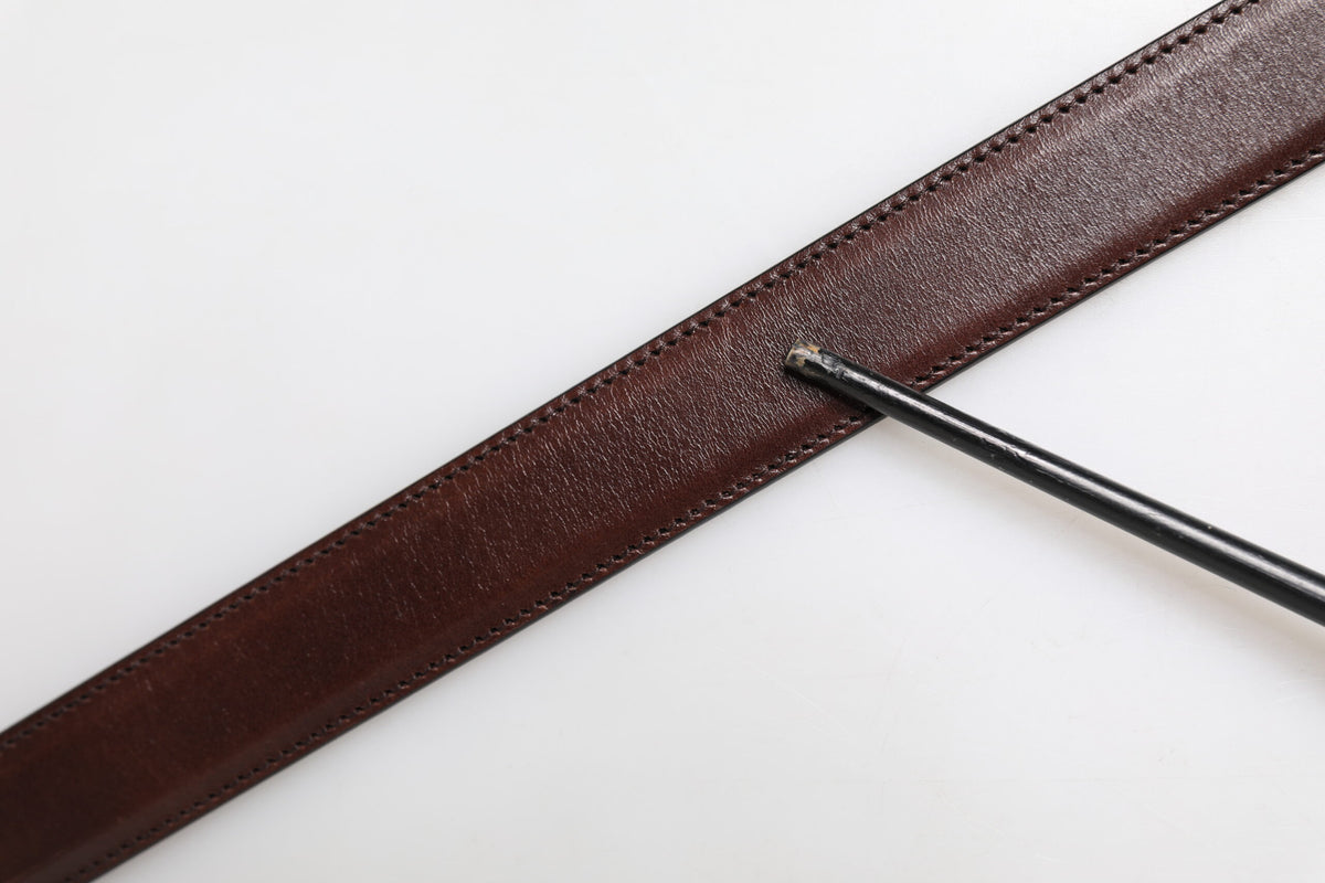 Dolce & Gabbana Brown Classic Silver Metal Logo Buckle Belt
