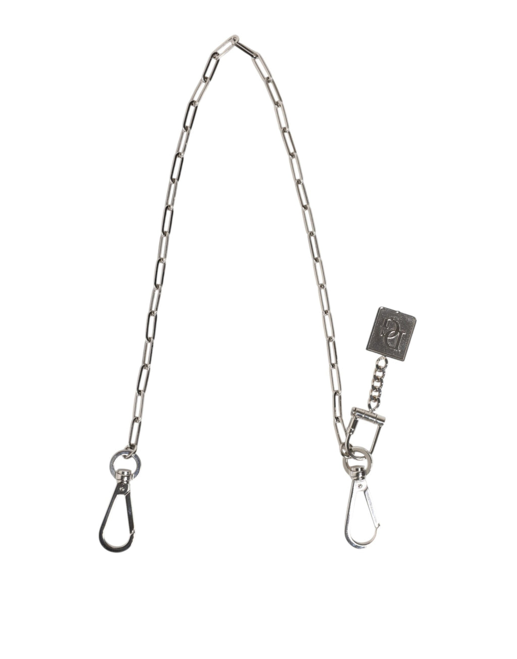 Dolce & Gabbana Silver Tone Metal Chain DG Charm Belt Keychain