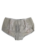 Dolce & Gabbana Gray Cotton Floral Lace High Waist Panty Underwear