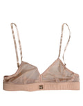 Dolce & Gabbana Powder Pink Nylon DG Logo Non Wire Bra Underwear