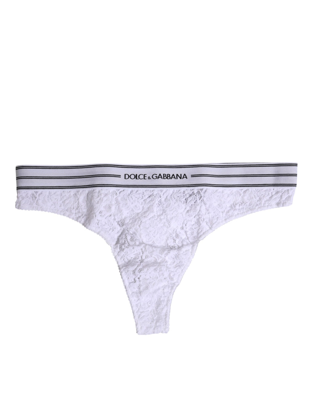 Dolce & Gabbana White Nylon Floral Lace Bottom Panty Underwear