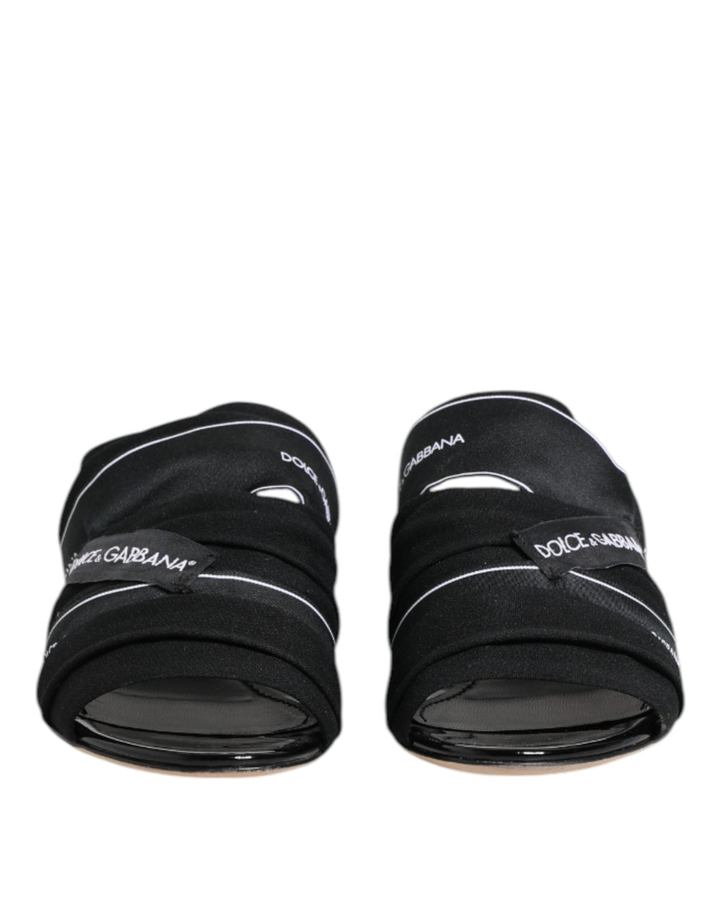 Dolce & Gabbana Black Slides Slip On Sandals Shoes