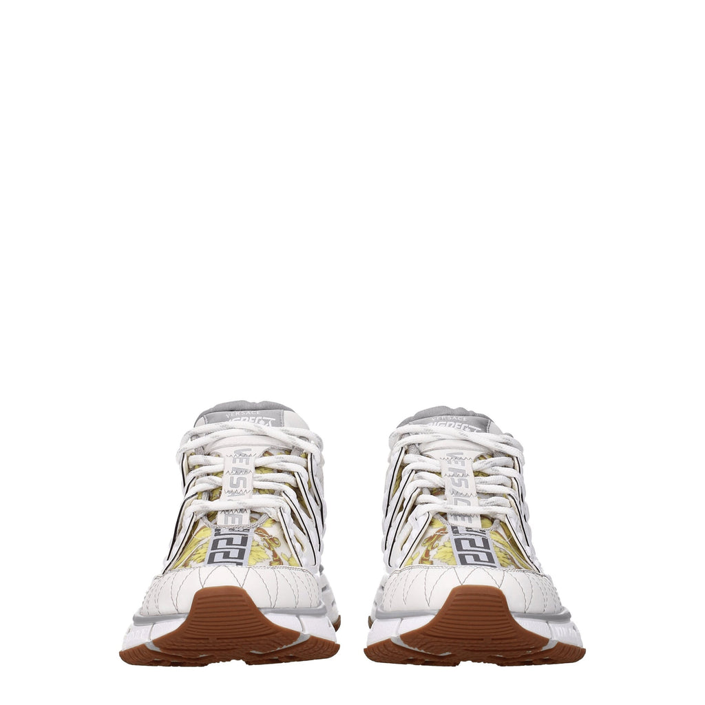Versace White Leather Athletic Sneakers