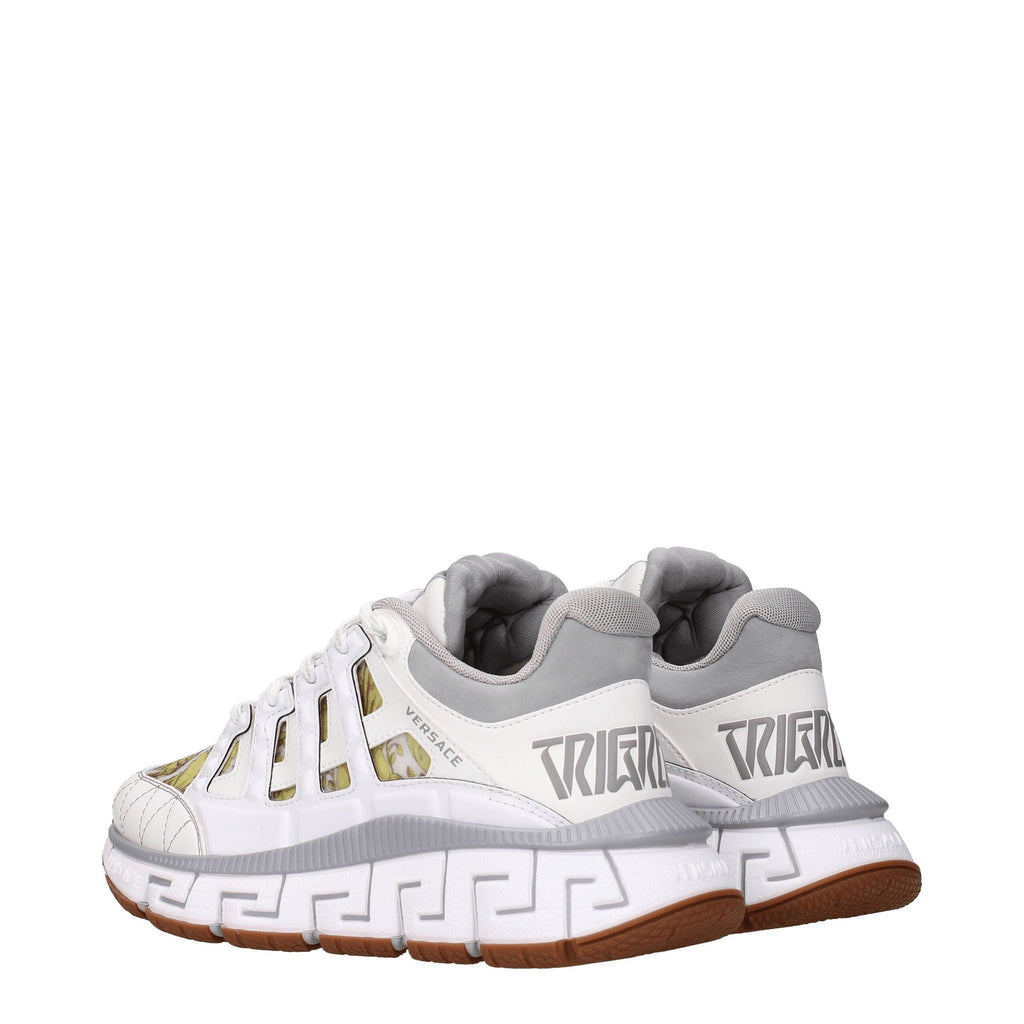 Versace White Leather Athletic Sneakers