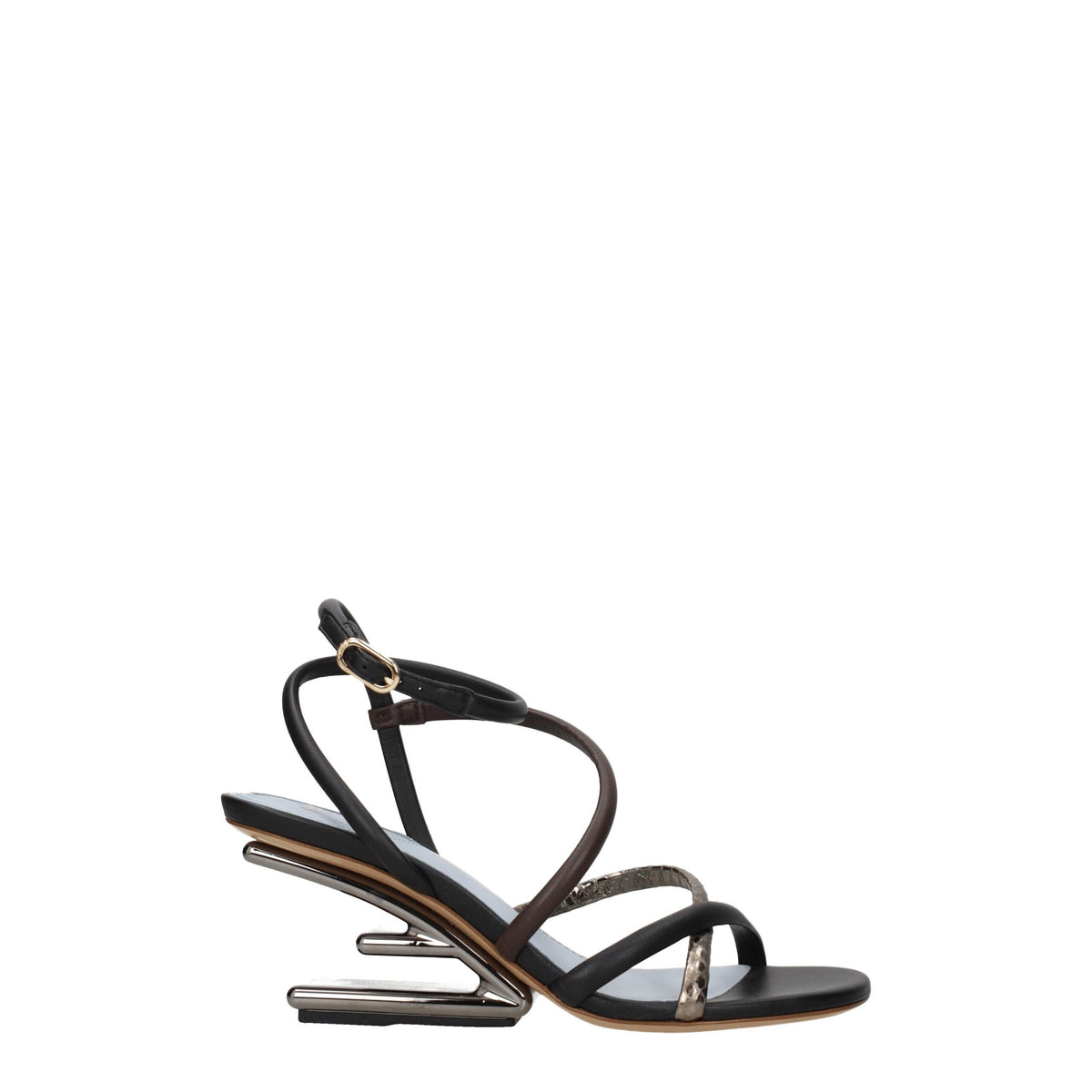 Fendi Multicolor Leather Flat Sandals