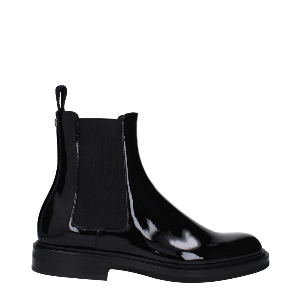 Dolce & Gabbana Black Leather Ankle Boots