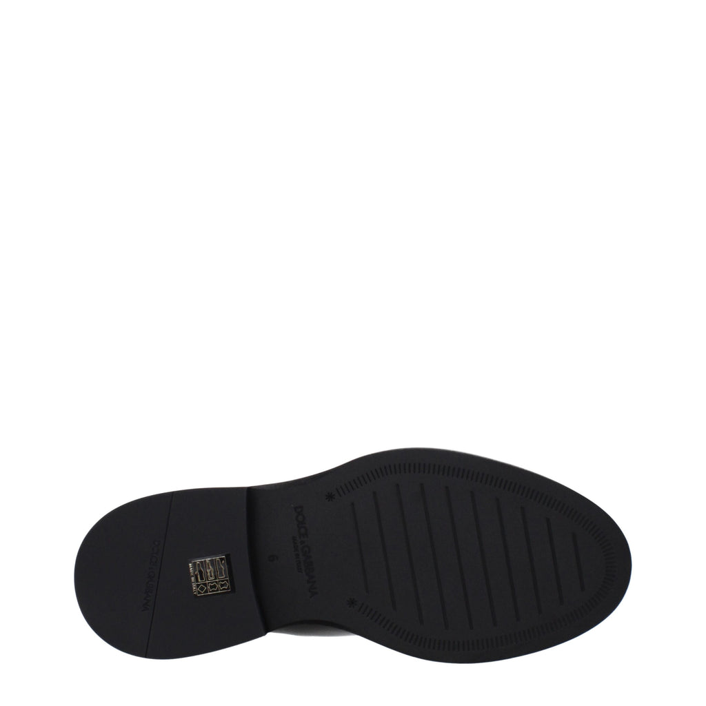 Dolce & Gabbana Black Leather Ankle Boots