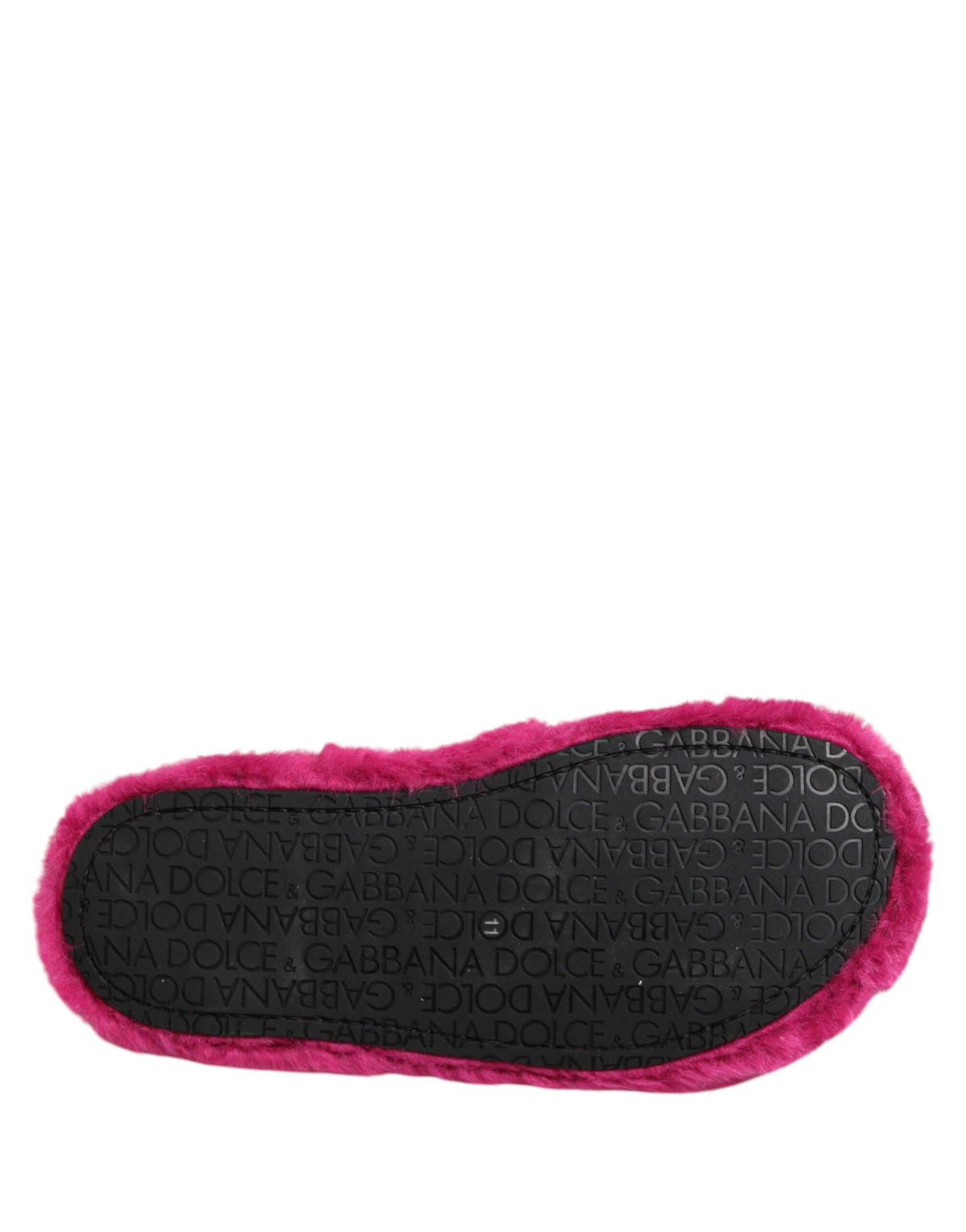 Dolce & Gabbana Pink Acrylic Faux Fur Mens Flats Sandals Shoes