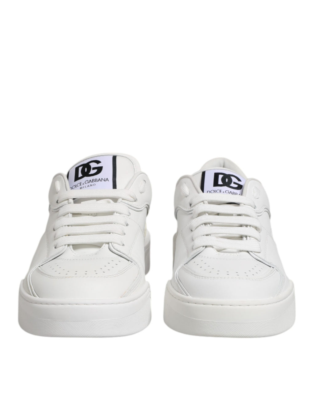 Dolce & Gabbana White Miami Leather Low Top Sneakers Shoes