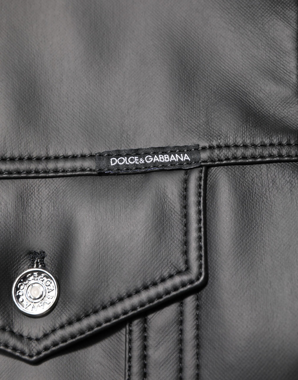Dolce & Gabbana Black Polyester Button Down Biker Jacket