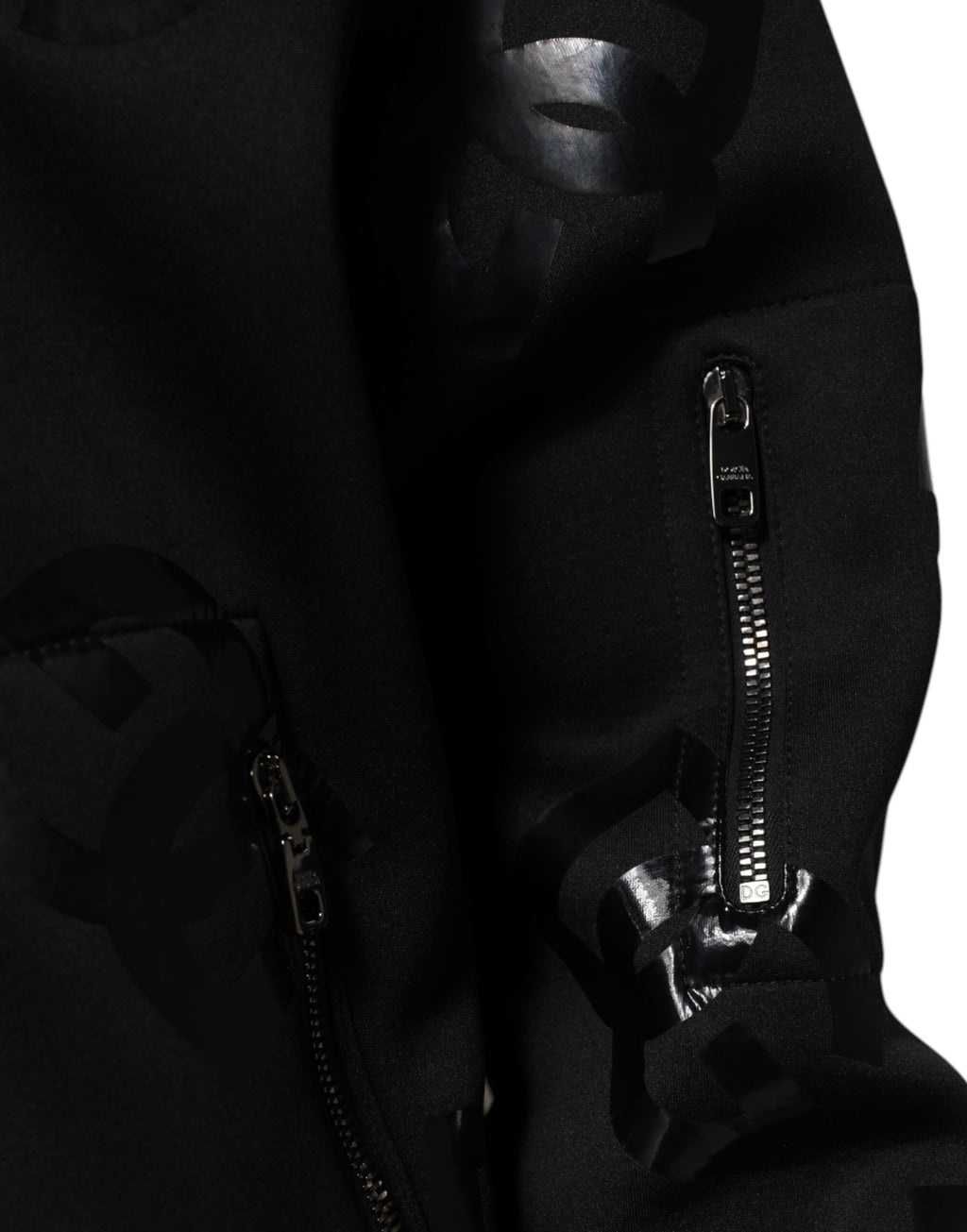 Dolce & Gabbana Black Wool Logo DG Mania Men Bomber Jacket