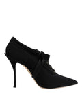 Dolce & Gabbana Black Lace Up Stiletto Heels Pumps Shoes