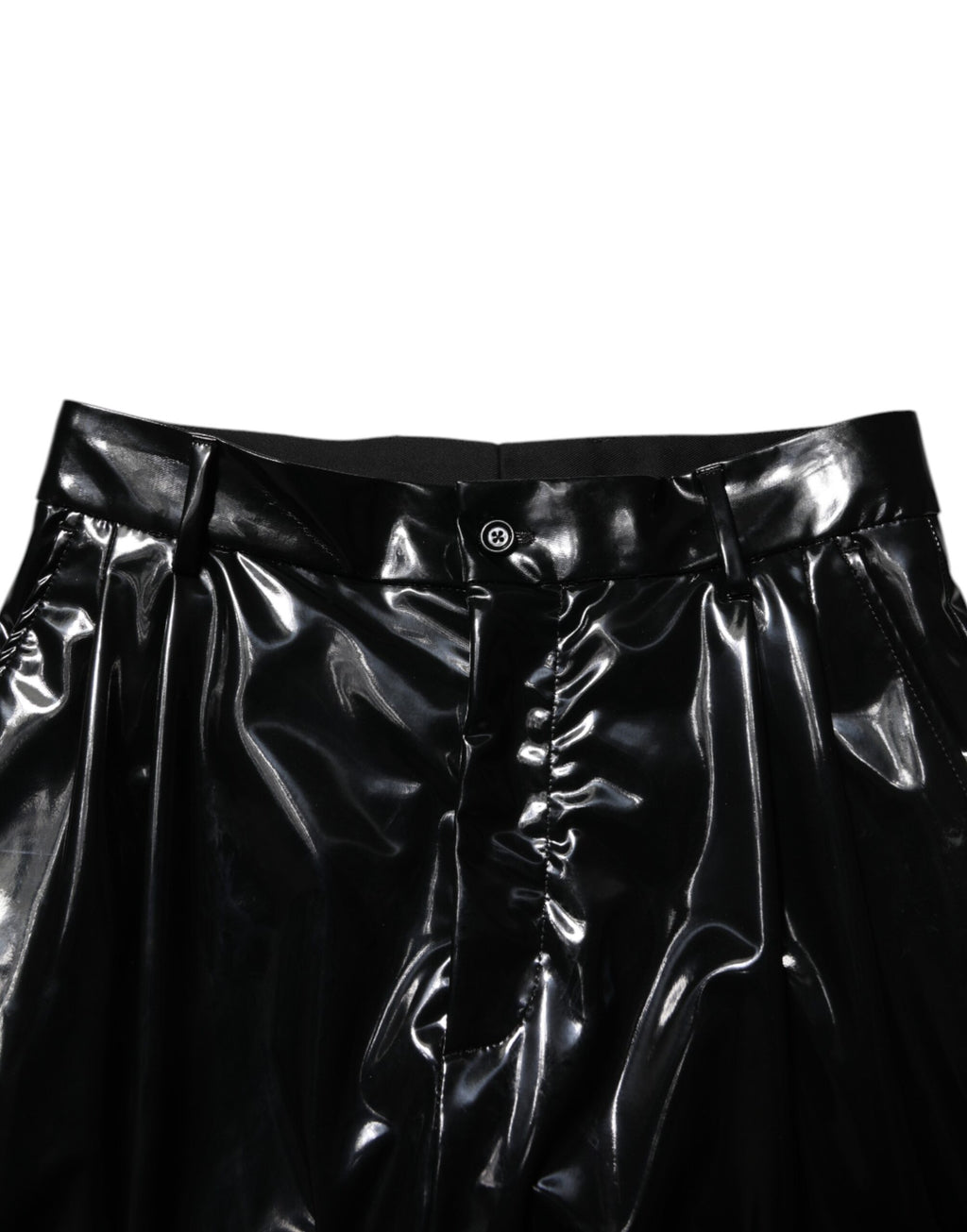 Dolce & Gabbana Black Polyester Mid Waist Men Trouser Pants