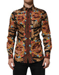 Dolce & Gabbana GOLD Cotton Tiger Carretto Long Sleeve Shirt