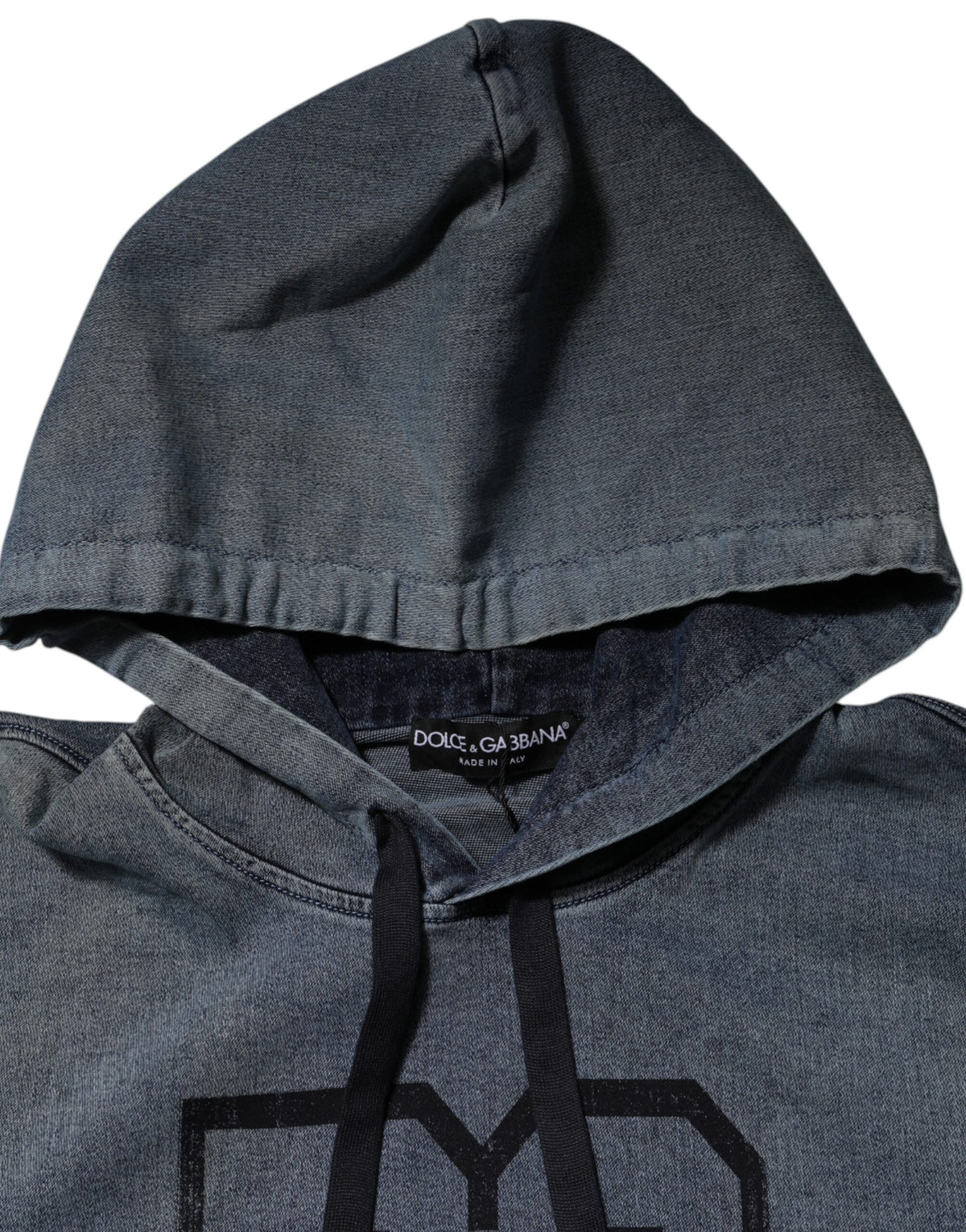 Dolce & Gabbana Blue Cotton Blend Hooded Sweatshirt Sweater