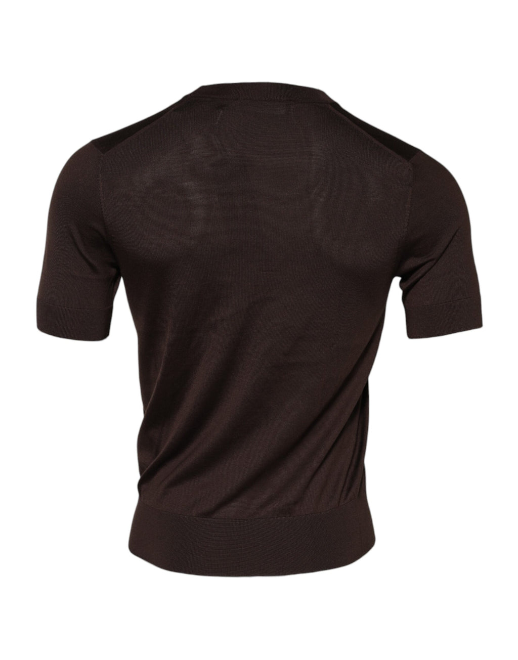 Dolce & Gabbana Brown Silk Crew Neck Short Sleeves T-shirt