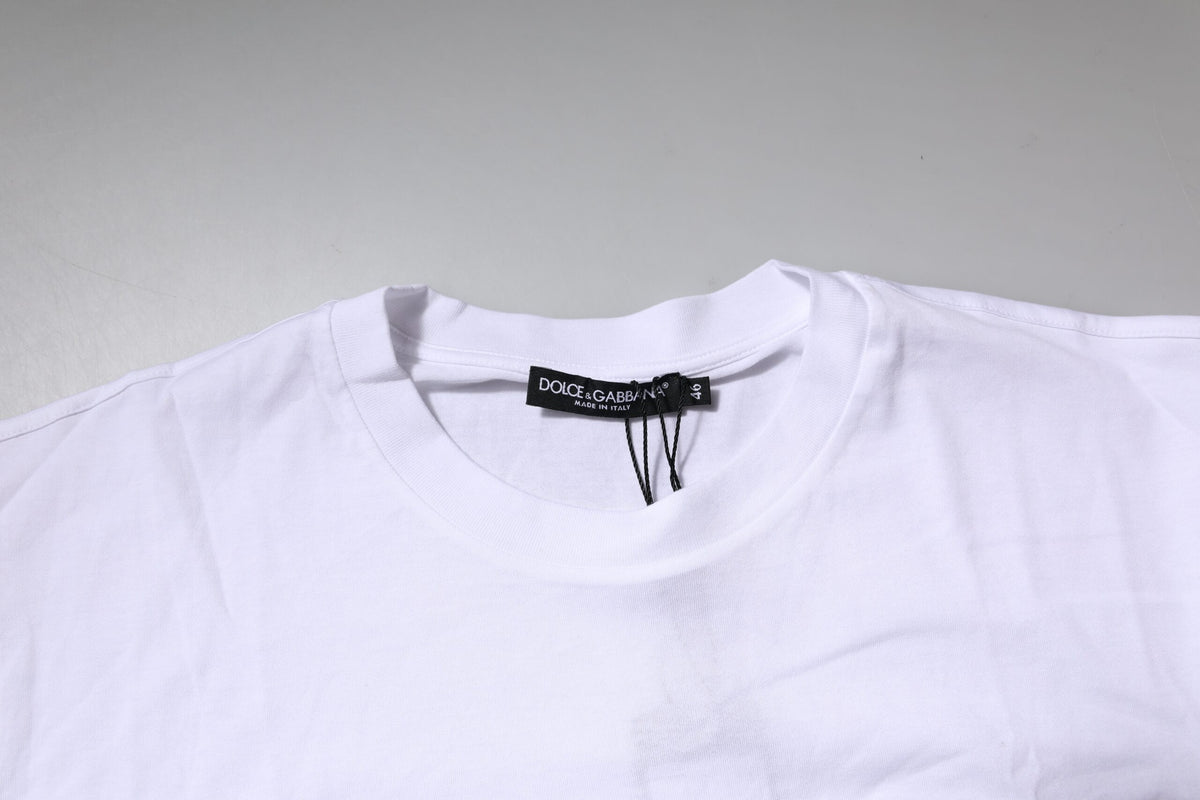 Dolce & Gabbana White Logo Crew Neck Short Sleeves T-shirt